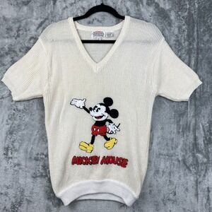 Disney Character Fashions Sweater Womens Large Vintage 70s Retro Mickey Mouse